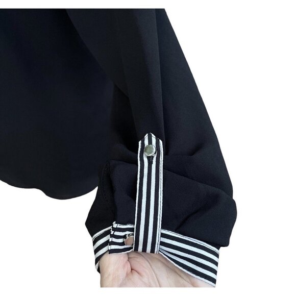 NOTATIONS Silky Black Career Blouse Women's 2XL (18-20) V-Neck Business‎ Casual - Picture 5 of 15